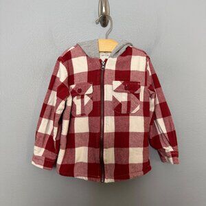 BABY CLUB peruvioan plaid fleece lined shacket size 4 youth